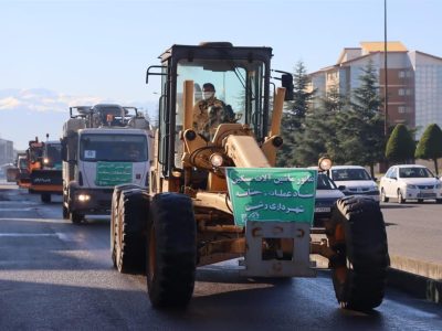 مانور ماشین آلات ستاد عملیات زمستانه شهرداری رشت برگزار شد